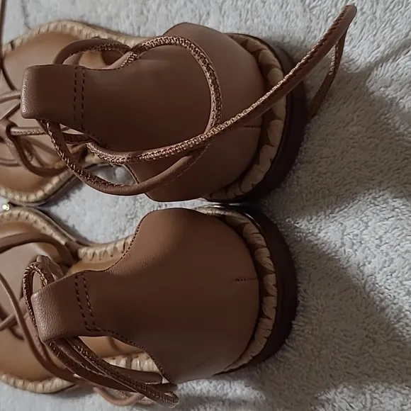 Antonio Melani X The Nat Note Leather Ankle Wrap Thong Sandals Size 8.5
