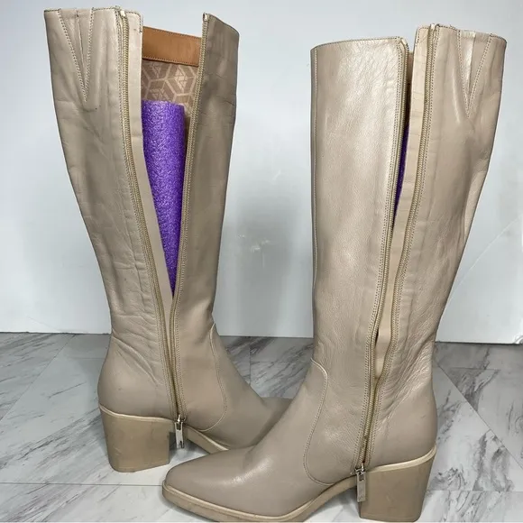 Aquatalia Pointed Toe Leather Tall Boot 7 1/2