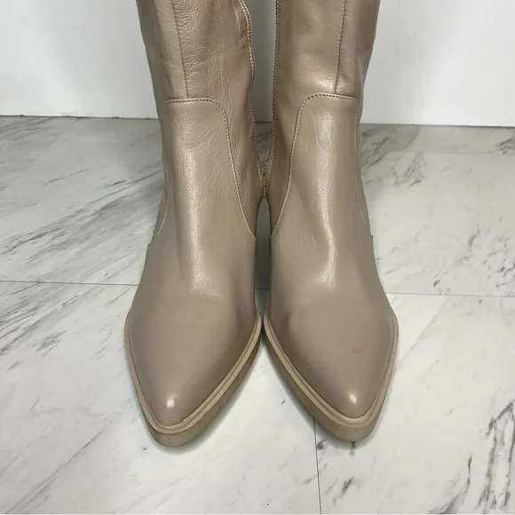 Aquatalia Pointed Toe Leather Tall Boot 7 1/2