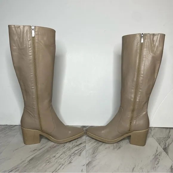 Aquatalia Pointed Toe Leather Tall Boot 7 1/2