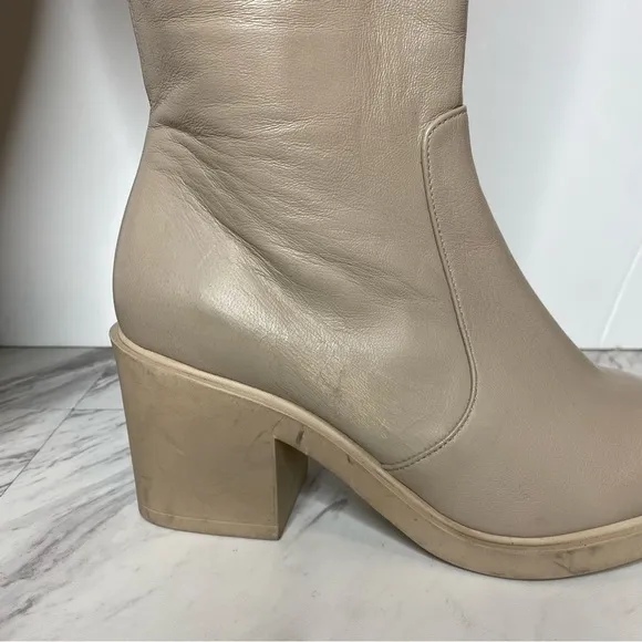 Aquatalia Pointed Toe Leather Tall Boot 7 1/2