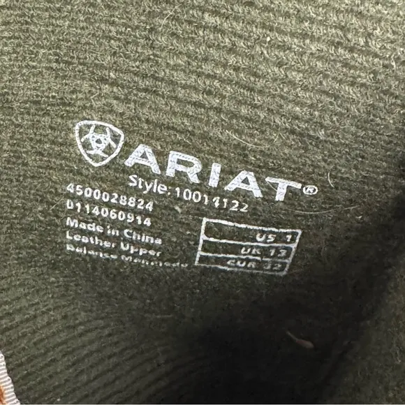 Ariat Boys Green Leather Camo Cross Square Toe Western Rodeo Boots