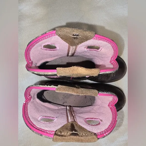 Ariat Brown and Pink Western Boots with Camo Print