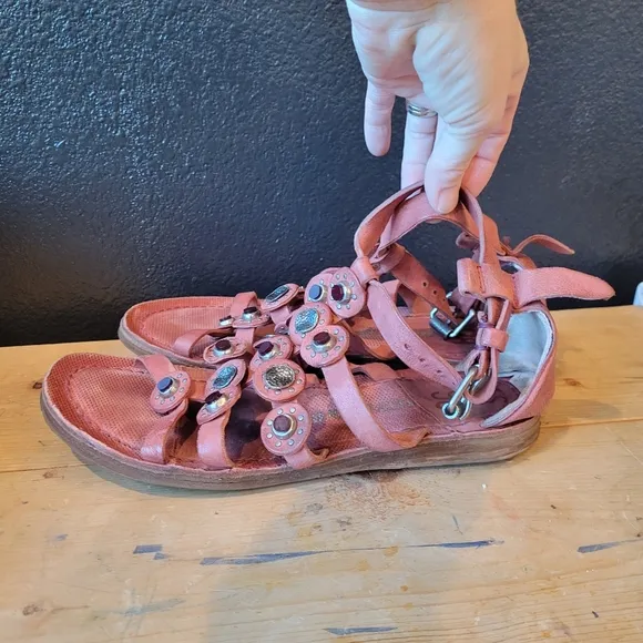 A.S. 98 Ginger Coin Medallion Gladiator Sandals 38