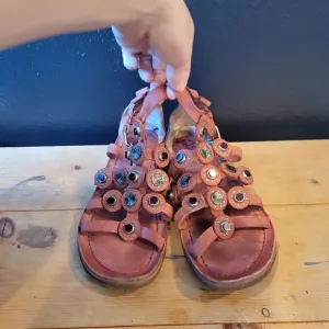 A.S. 98 Ginger Coin Medallion Gladiator Sandals 38