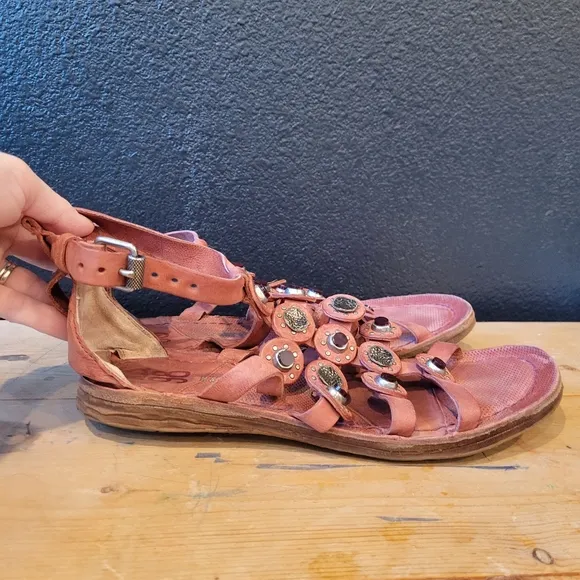 A.S. 98 Ginger Coin Medallion Gladiator Sandals 38
