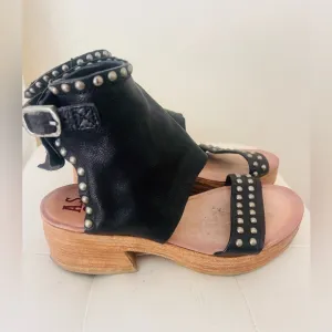 AS98 Black Studded Leather Patsy Platform Sandals Ankle Cuff Bootie Euro 40
