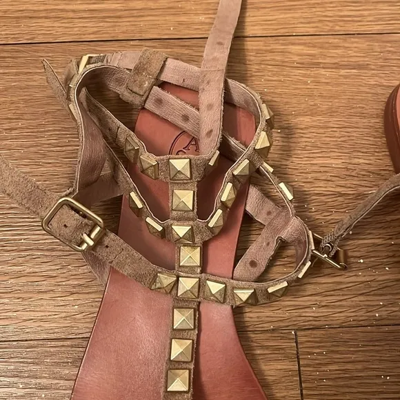 ASH Women's Gladiator Sandals Brown Leather Size 37 US SIZE 7