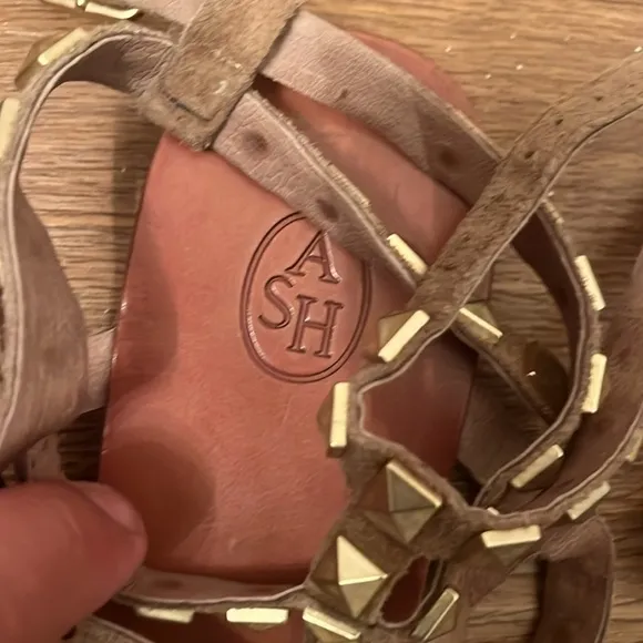 ASH Women's Gladiator Sandals Brown Leather Size 37 US SIZE 7
