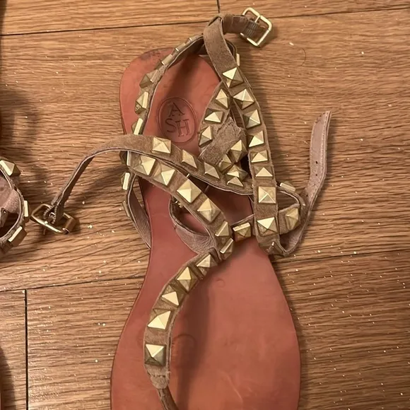 ASH Women's Gladiator Sandals Brown Leather Size 37 US SIZE 7