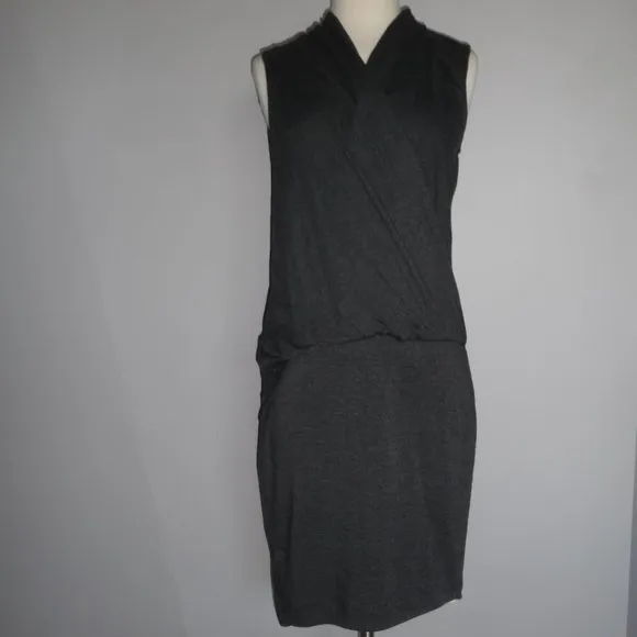 Athleta‎ Duet Gray T-shirt Sleeveless Wrap Casual Sport Dress XS