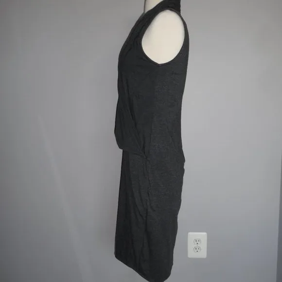 Athleta‎ Duet Gray T-shirt Sleeveless Wrap Casual Sport Dress XS