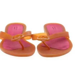 Authentic Gucci Double GG Women Rubber Flip Flops Thong Sandals Size 8