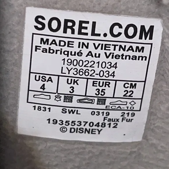 Authentic Sorel Disney Frozen little girls waterproof winter boots 4