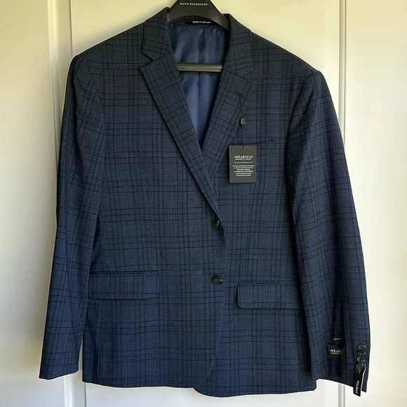 AWEARNESS Kenneth Cole Blue Checkered Blazer (Size 42S)