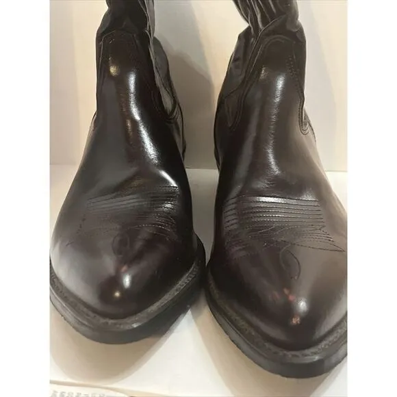 Aztec Western Cowboy Men's Boots Size‎ 13 EE 13EE Dark Red Brown Pointed Toe