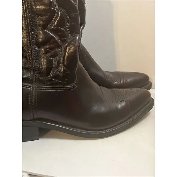 Aztec Western Cowboy Men's Boots Size‎ 13 EE 13EE Dark Red Brown Pointed Toe