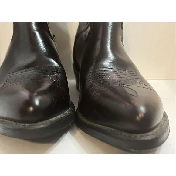 Aztec Western Cowboy Men's Boots Size‎ 13 EE 13EE Dark Red Brown Pointed Toe