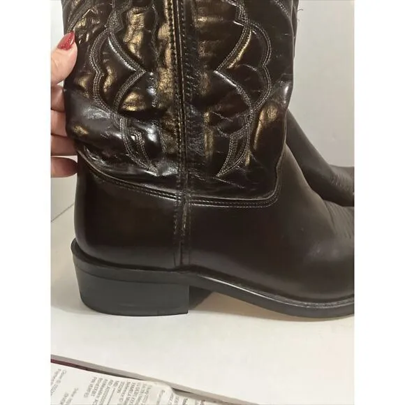 Aztec Western Cowboy Men's Boots Size‎ 13 EE 13EE Dark Red Brown Pointed Toe