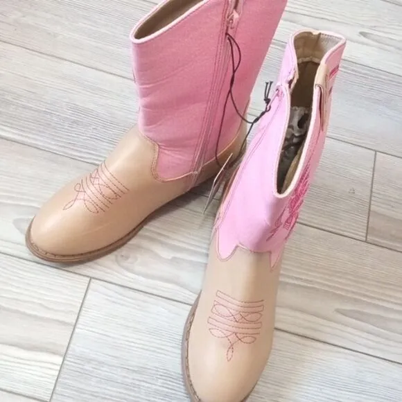 (B-3480) bebe Girls’ Cowgirl Boots – Classic Western Cowboy Boots Sz 6