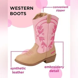 (B-3480) bebe Girls’ Cowgirl Boots – Classic Western Cowboy Boots Sz 6