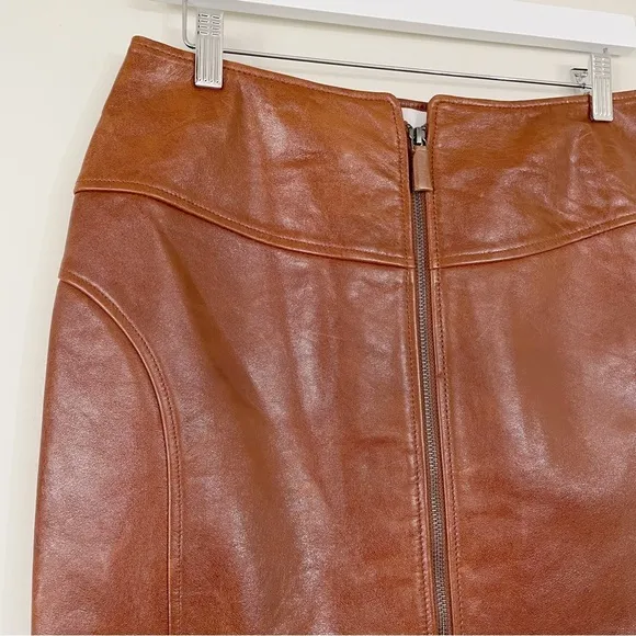 ba&amp;sh Melba Lamb Leather Zip Up Mini Skirt