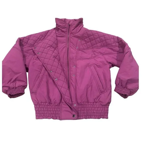 Ba&amp;sh Spencer Retro Oversized Waterproof Ski Jacket NWOT Magenta Purple Small