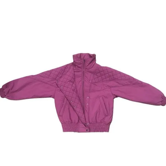 Ba&amp;sh Spencer Retro Oversized Waterproof Ski Jacket NWOT Magenta Purple Small