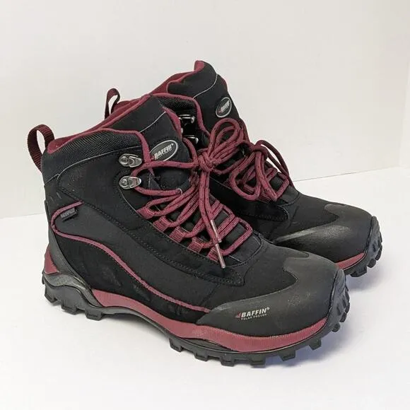 Baffin Hike Waterproof Winter Boots, Black/Sangria, Women's 10 M