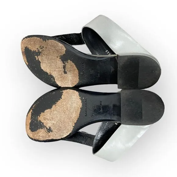 Balenciaga Pearl Gray Studded Flats Size 38/ 8