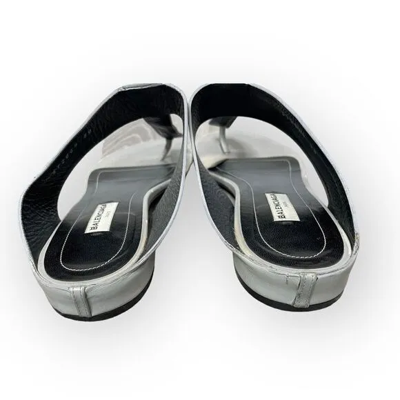 Balenciaga Pearl Gray Studded Flats Size 38/ 8