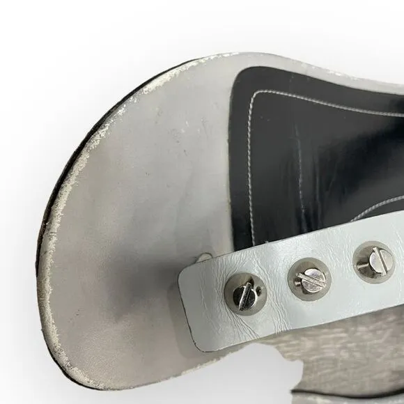 Balenciaga Pearl Gray Studded Flats Size 38/ 8
