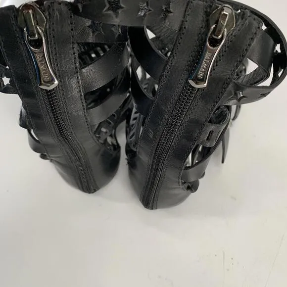 BALMAIN Paris gladiator sandals flats genuine leather 37 fits 7 -7.5