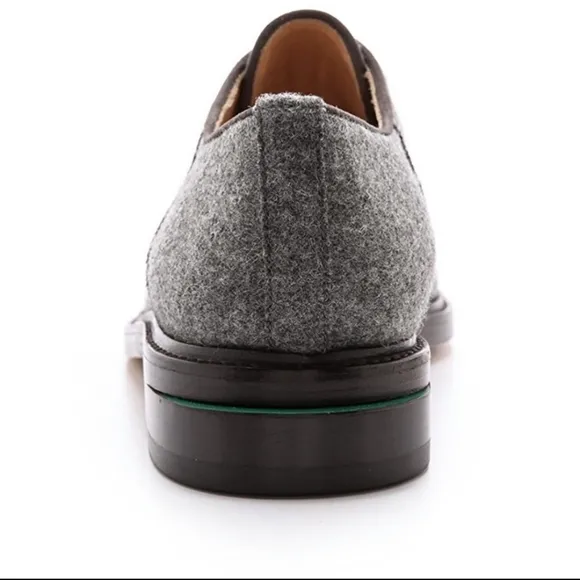 BAND OF OUTSIDERS GRAY FELTED WOOL OXFORD LOAFERS