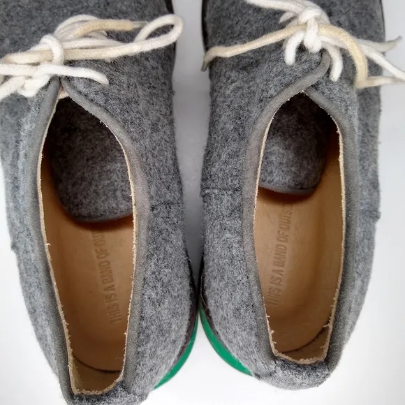 BAND OF OUTSIDERS GRAY FELTED WOOL OXFORD LOAFERS