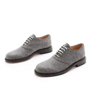 BAND OF OUTSIDERS GRAY FELTED WOOL OXFORD LOAFERS