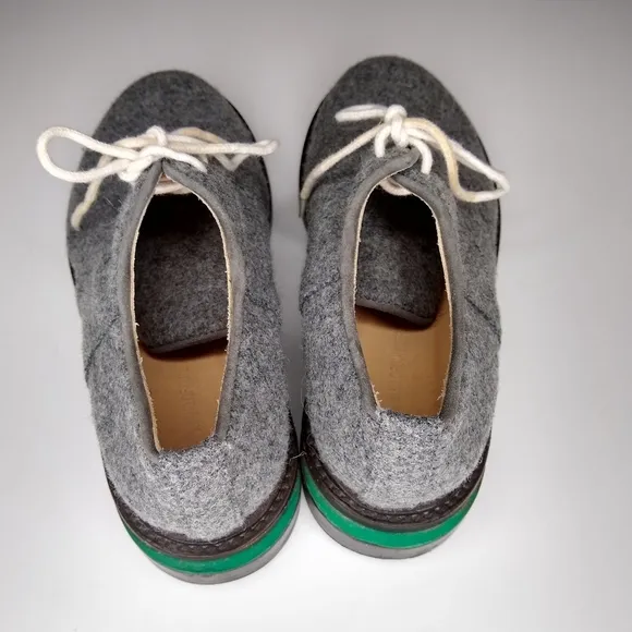 BAND OF OUTSIDERS GRAY FELTED WOOL OXFORD LOAFERS