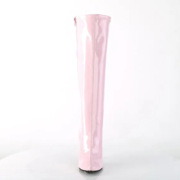 Barbiecore Pointed Toe Knee High Heel Boots