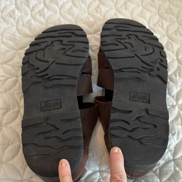Bass Men's Brown Leather Sandals 13M EUC