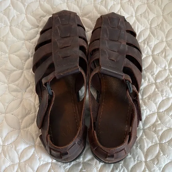 Bass Men's Brown Leather Sandals 13M EUC