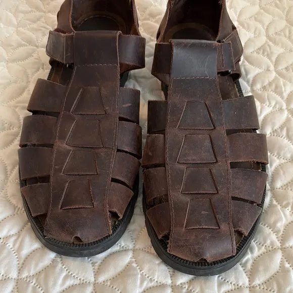 Bass Men's Brown Leather Sandals 13M EUC