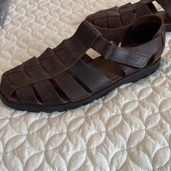 Bass Men's Brown Leather Sandals 13M EUC