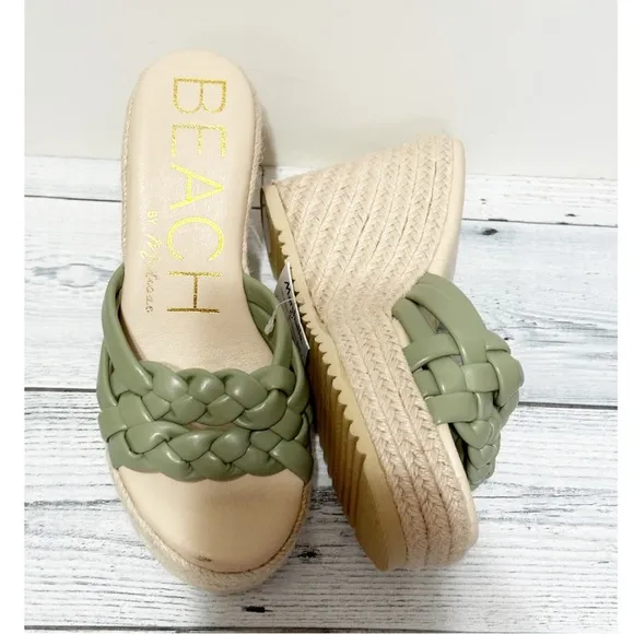 Beach by Matissa NEW Matisse Beach Wedge Sandels Green Size 7