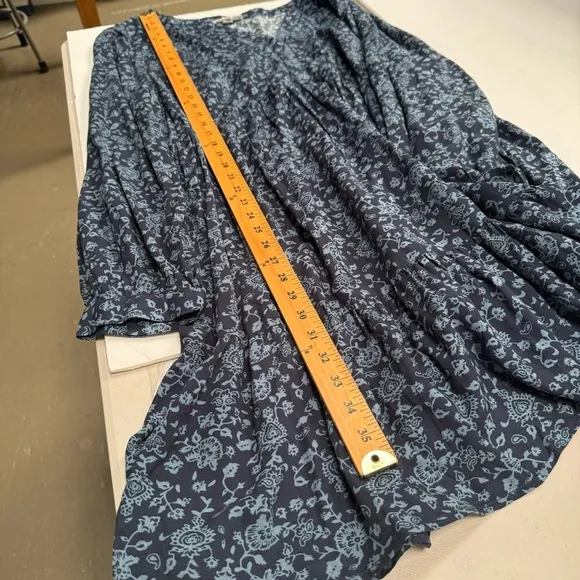 BeachLunchLounge plus size Alessi Tiered Babydoll Dress XXL 2x blue floral print