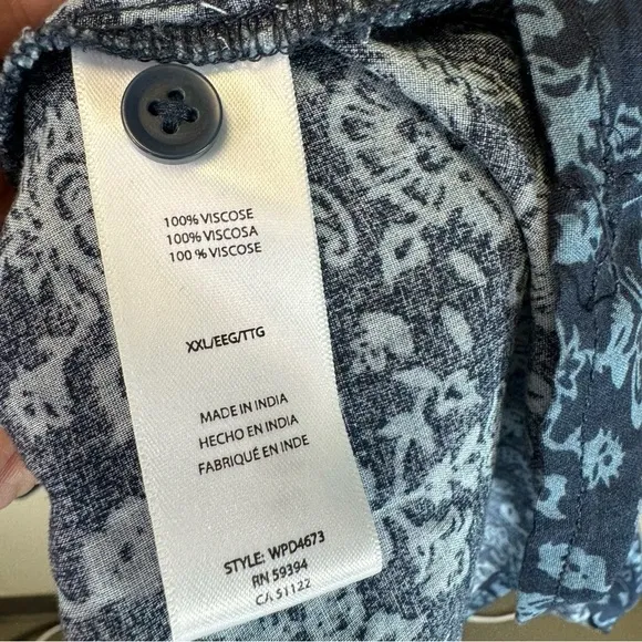 BeachLunchLounge plus size Alessi Tiered Babydoll Dress XXL 2x blue floral print
