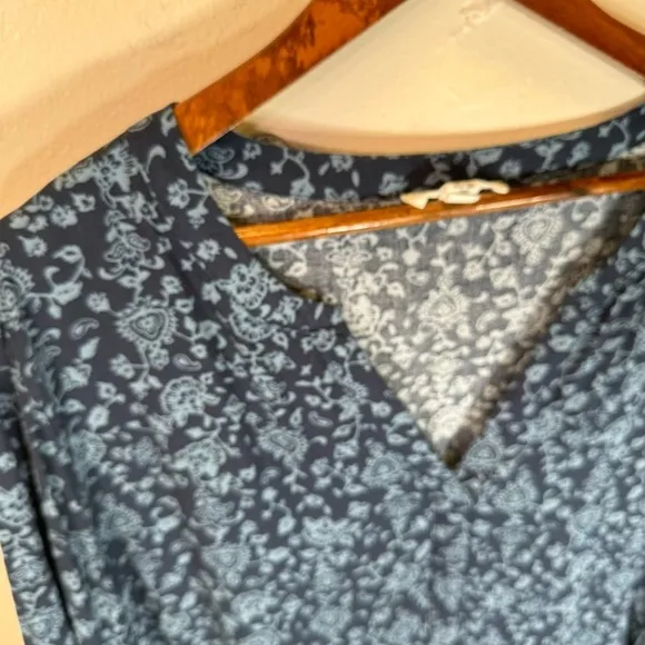 BeachLunchLounge plus size Alessi Tiered Babydoll Dress XXL 2x blue floral print