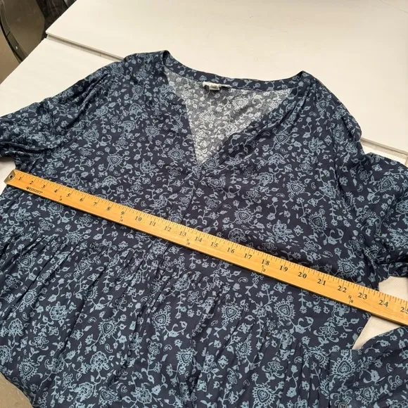 BeachLunchLounge plus size Alessi Tiered Babydoll Dress XXL 2x blue floral print