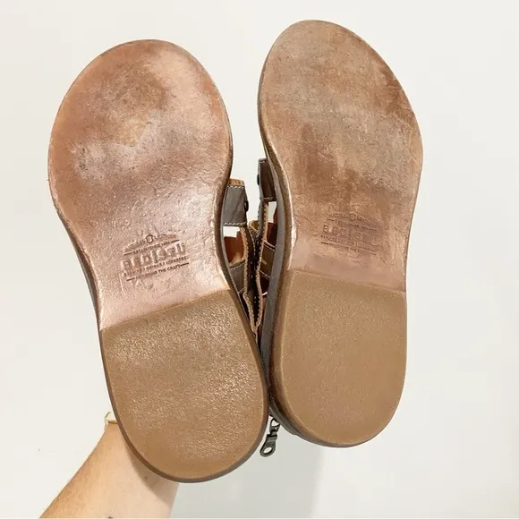 BED STU Kastoria Cage Sandals Taupe Rustic Leather Studded Boho Hippie Size 8