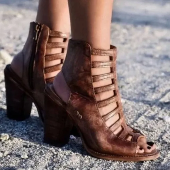 Bed|Stu Occam Lattice Heeled Ankle Boot Sandals
