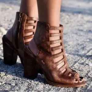 Bed|Stu Occam Lattice Heeled Ankle Boot Sandals